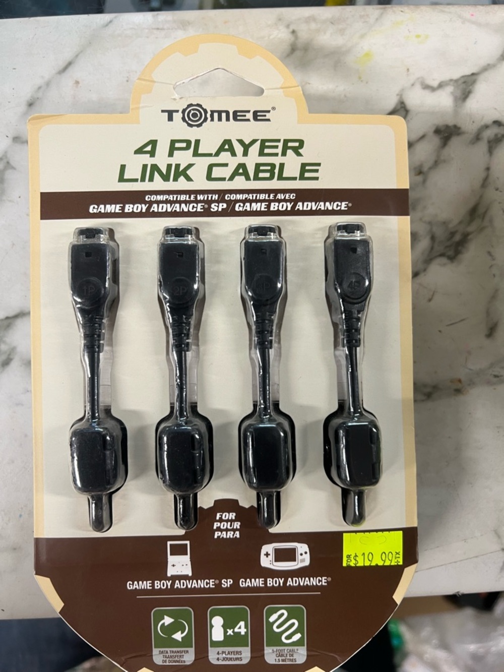 Tomee 4-Player Link Cable for Game Boy Advance - Black